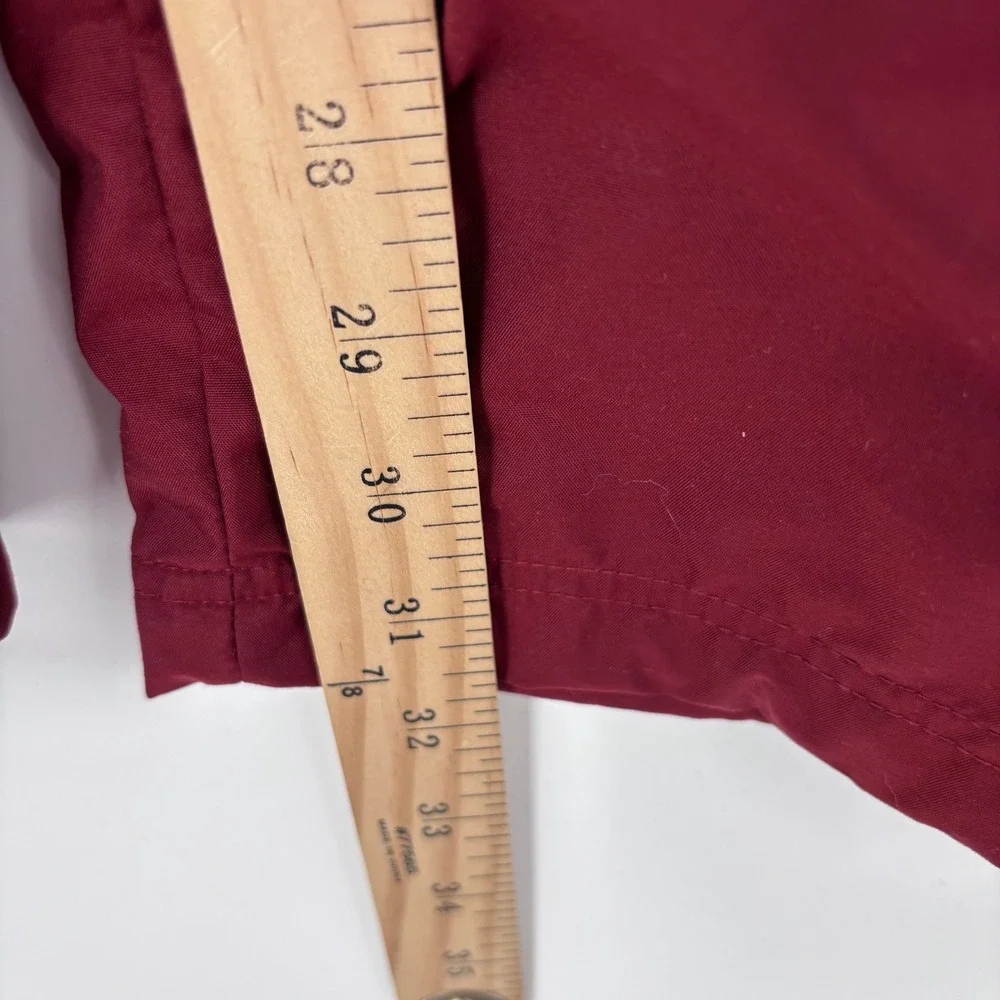 Vtg Nike Gray Tag Track Pants Men L Maroon Gray Stripe Lined Windbreaker Joggers
